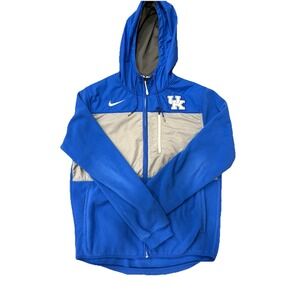 Nike Men's Blue Jacket Windbreaker Hood Blue And Gray Size Medium